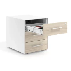Cajonera de oficina Strong 3 cajones estructura blanca frontales melamina