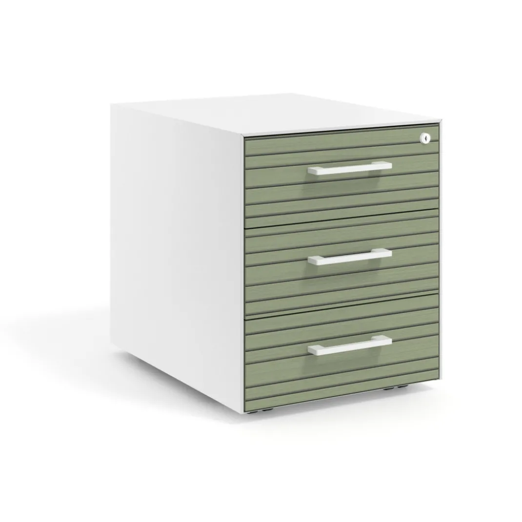 Cajonera de oficina Strong 3 cajones estructura blanca frontales melamina