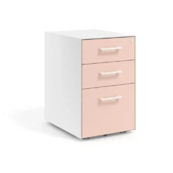Cajonera de oficina Strong 2 cajones + archivo estructura blanca frontales melamina