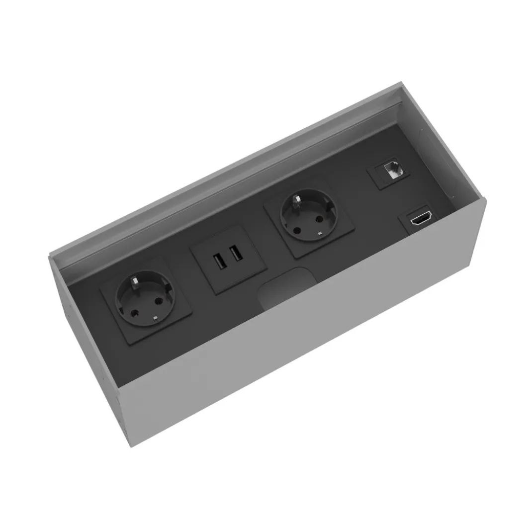 Contenedor electrificación Channel 3 enchufes + RJ45 + Hdmi