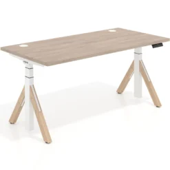 Escritorio Elevable Erghos Alpha estructura de madera canto recto