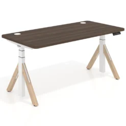 Escritorio Elevable Erghos Alpha estructura de madera 4 cantos curvos