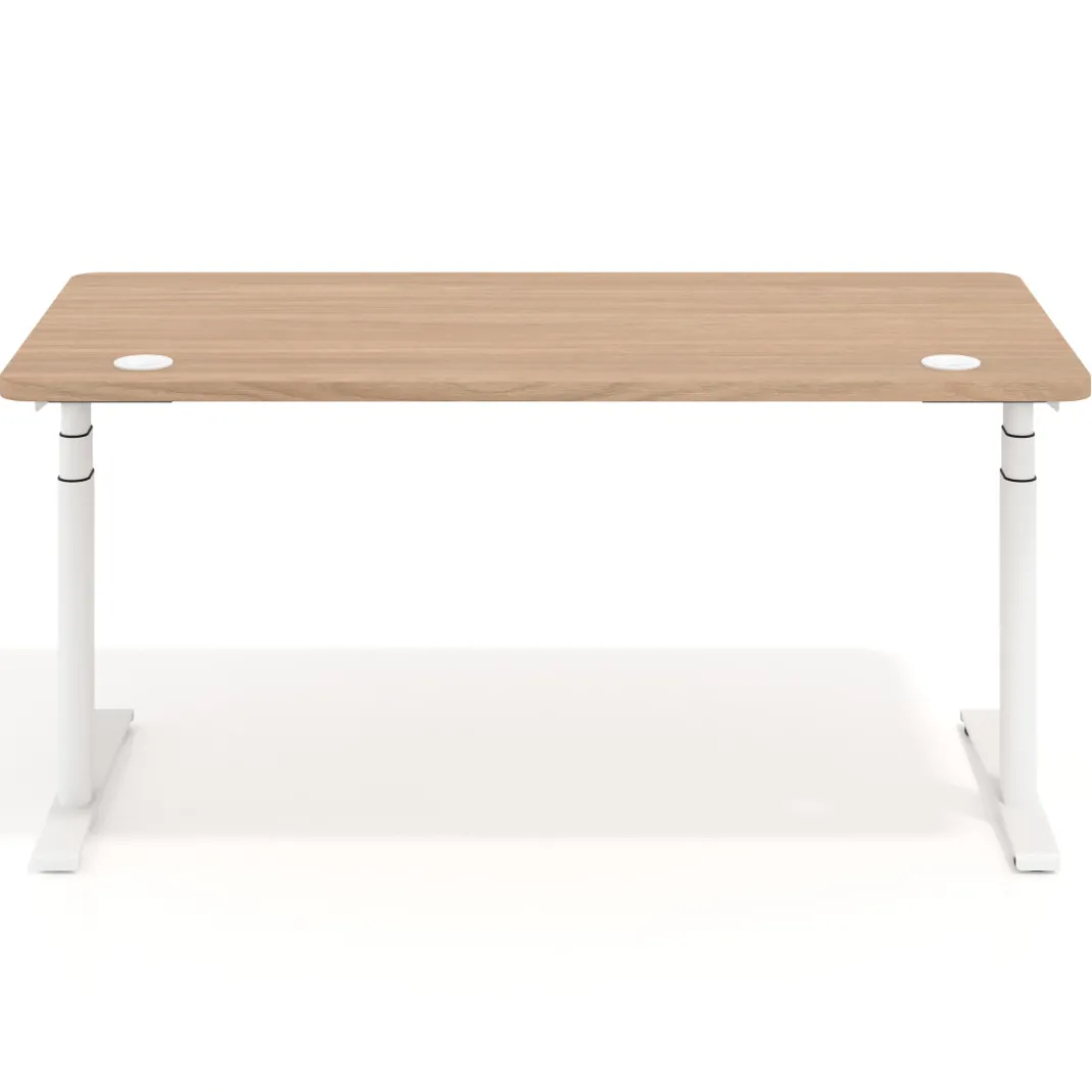 Escritorio Elevable Erghos Alpha estructura de madera canto recto