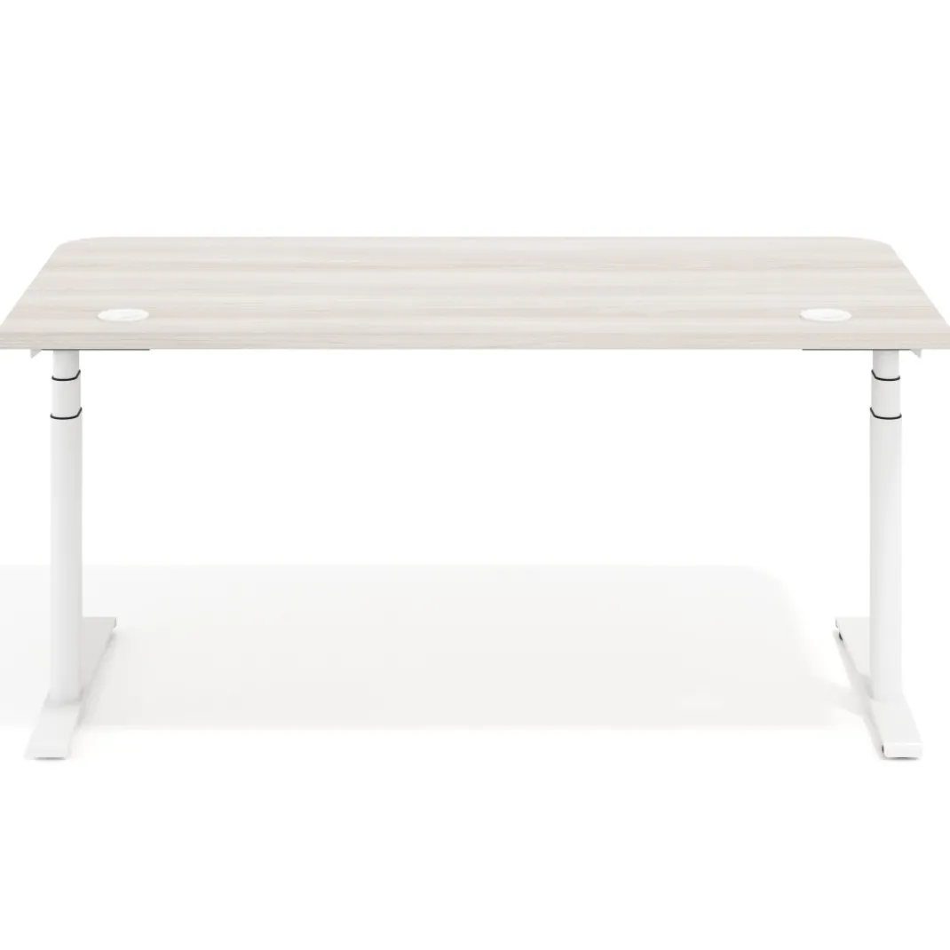 Escritorio Elevable Erghos Alpha estructura de madera 4 cantos curvos