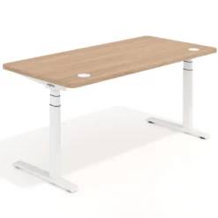 Escritorio Elevable Erghos Alpha estructura de madera canto recto