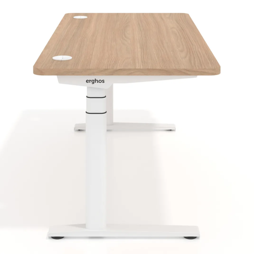 Escritorio Elevable Erghos Alpha estructura de madera canto recto