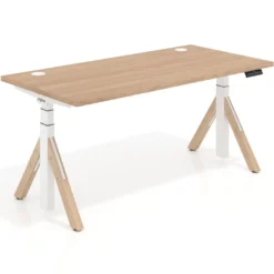 Escritorio Elevable Erghos Alpha estructura de madera canto recto