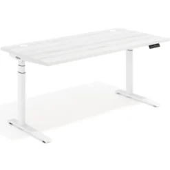 Escritorio Elevable Erghos Axis estructura blanca 2 cantos curvos