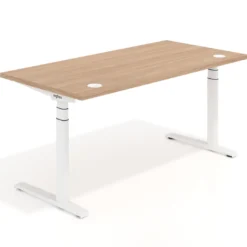 Escritorio Elevable Erghos Alpha estructura de madera 4 cantos curvos