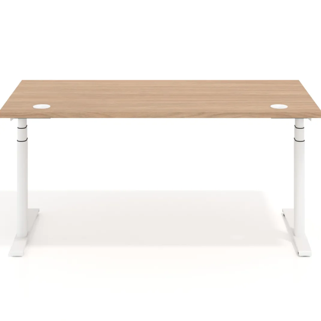 Escritorio Elevable Erghos Alpha estructura de madera 4 cantos curvos