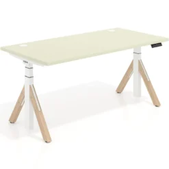 Escritorio Elevable Erghos Axis estructura blanca canto recto