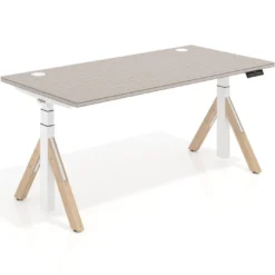 Escritorio Elevable Erghos Alpha estructura de madera canto recto