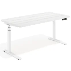 Escritorio Elevable Erghos Axis estructura blanca 4 cantos curvos