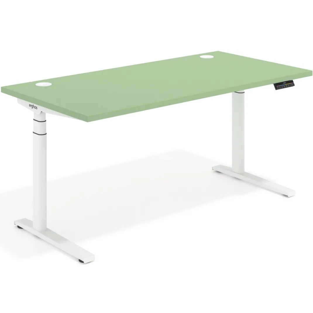 Escritorio Elevable Erghos Axis estructura blanca canto recto