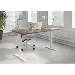 Escritorio Elevable Erghos Basic estructura blanca canto recto