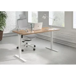Escritorio Elevable Erghos Basic estructura blanca canto recto