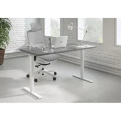 Escritorio Elevable Erghos Basic estructura blanca canto recto