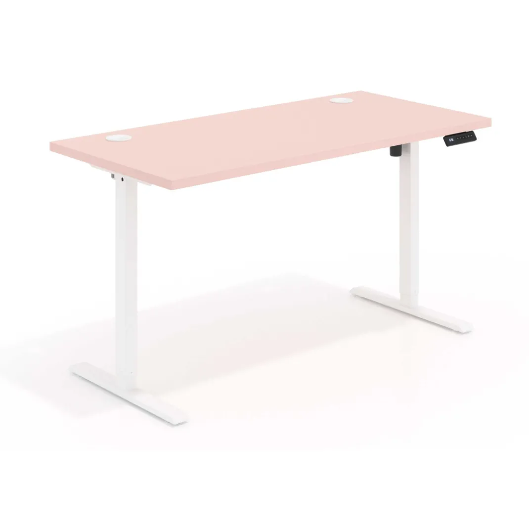 Escritorio Elevable Erghos Basic estructura blanca canto recto