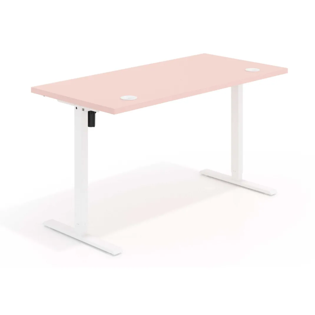 Escritorio Elevable Erghos Basic estructura blanca canto recto