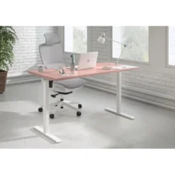 Escritorio Elevable Erghos Basic estructura blanca canto recto