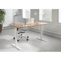 Escritorio Elevable Erghos Basic estructura blanca canto recto