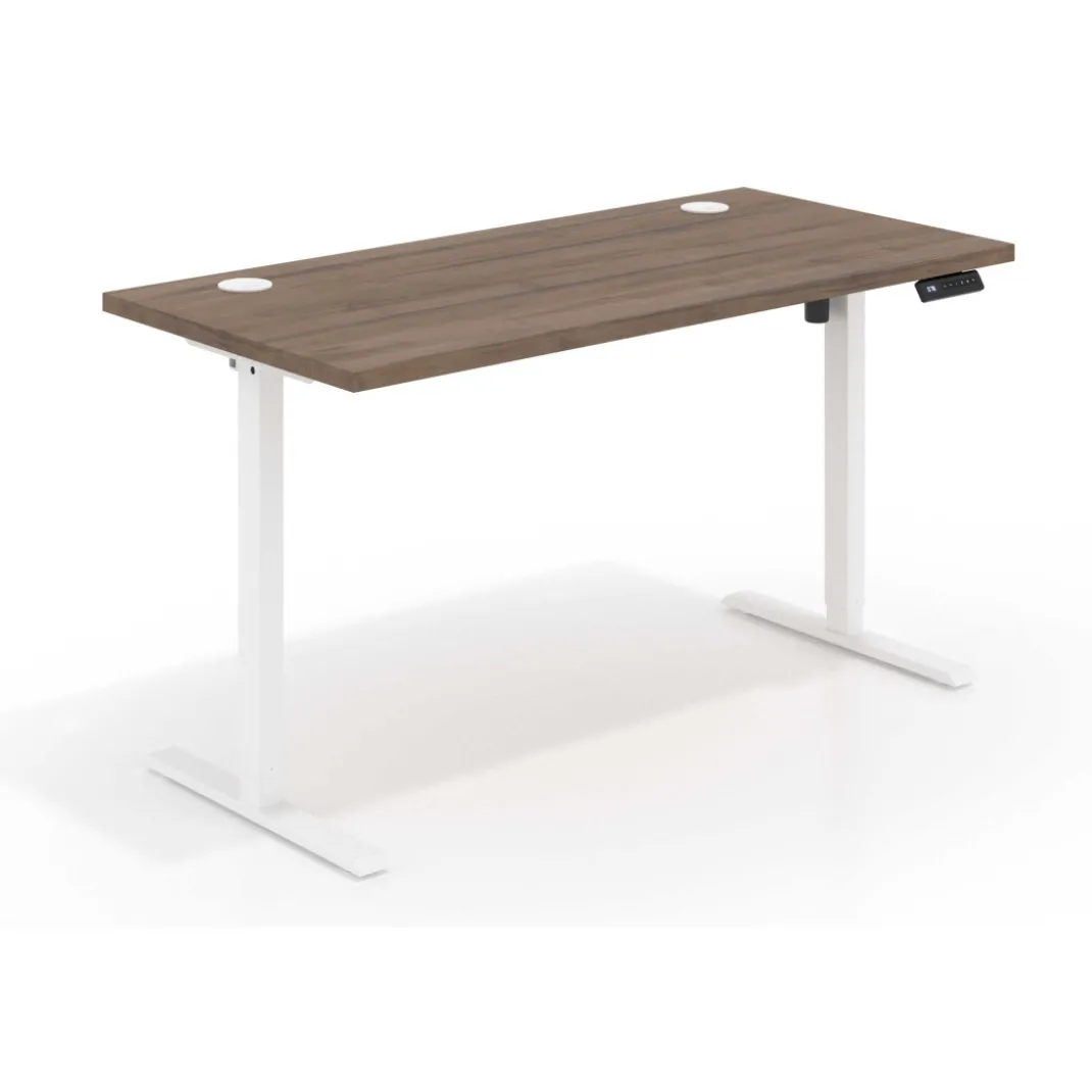 Escritorio Elevable Erghos Basic estructura blanca canto recto