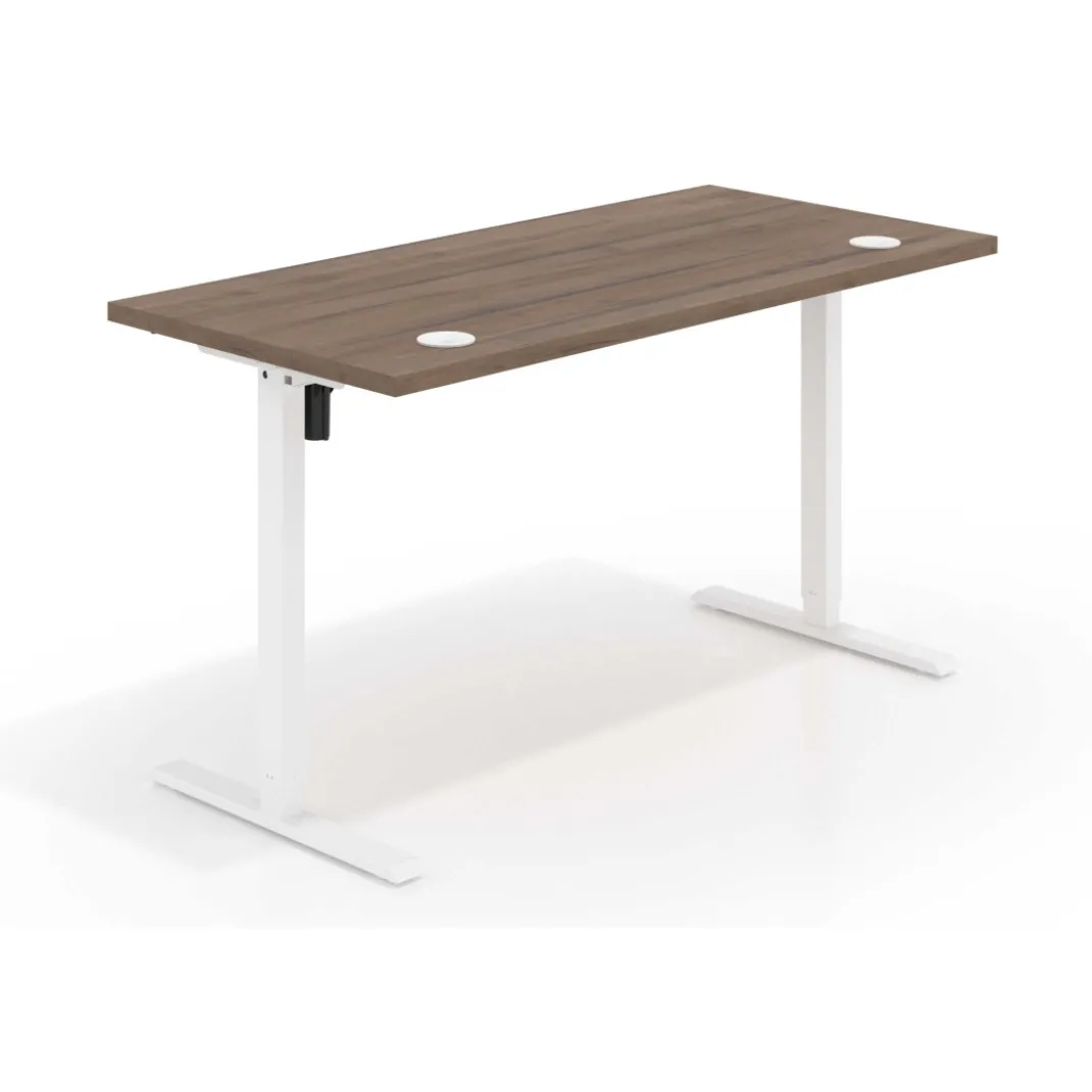 Escritorio Elevable Erghos Basic estructura blanca canto recto