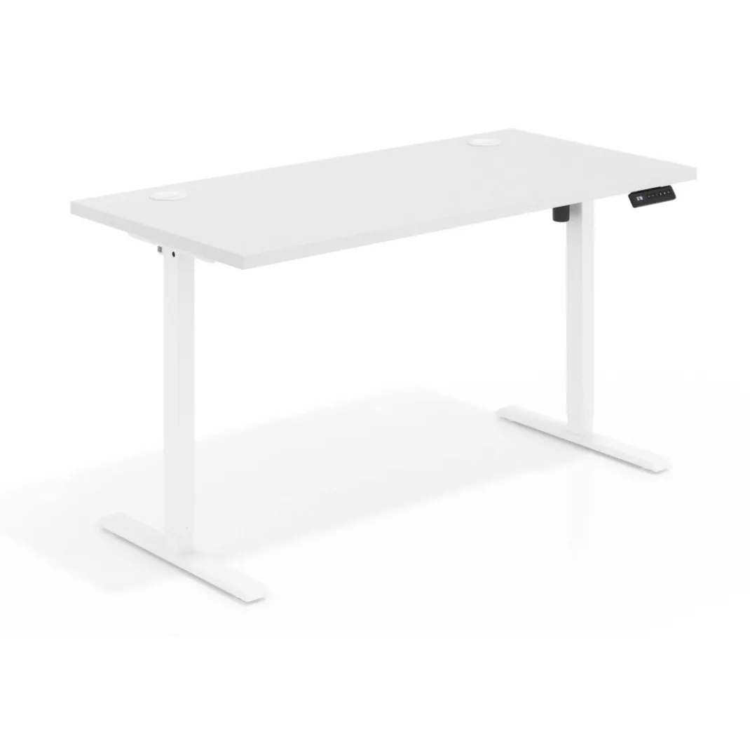 Escritorio Elevable Erghos Basic estructura blanca canto recto