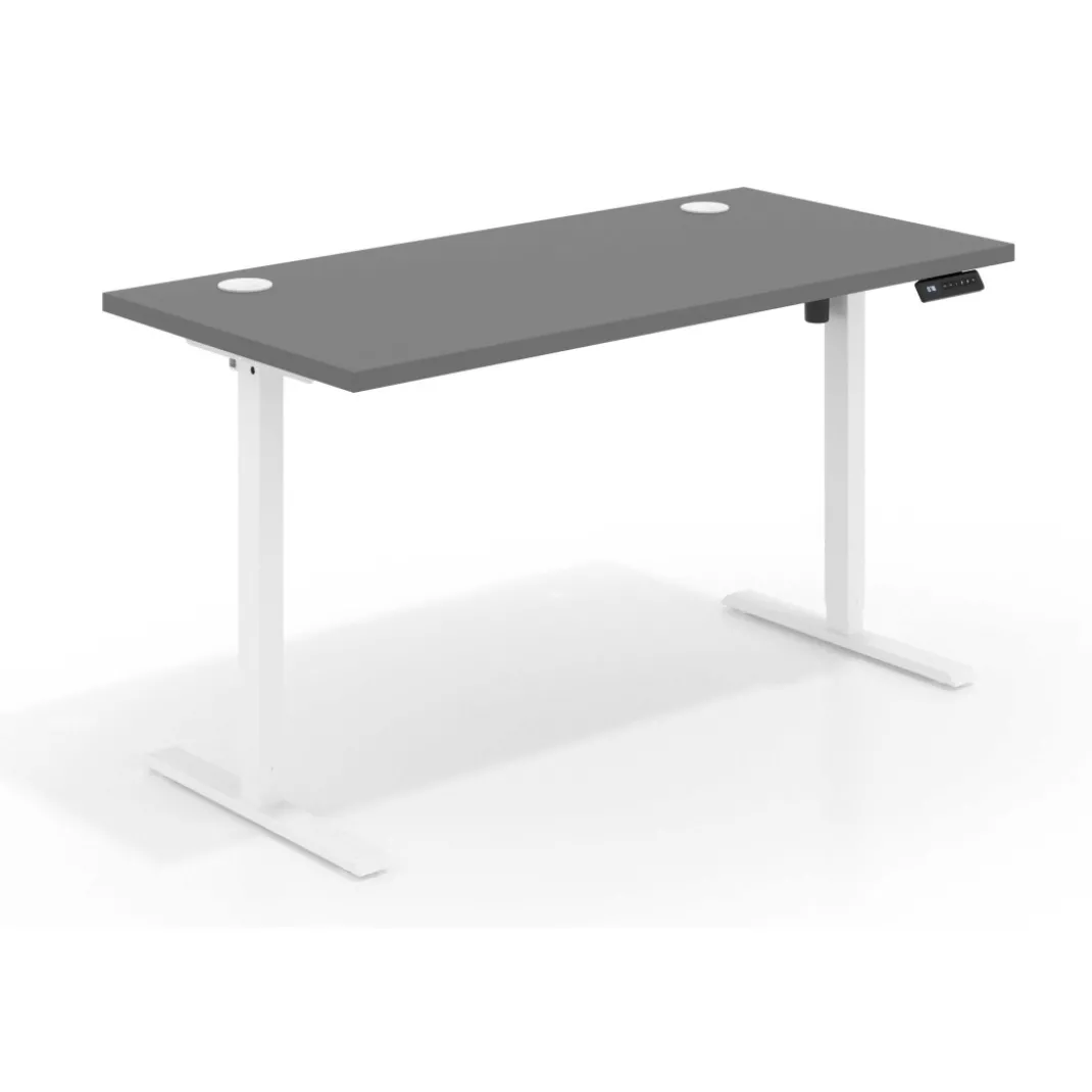 Escritorio Elevable Erghos Basic estructura blanca canto recto
