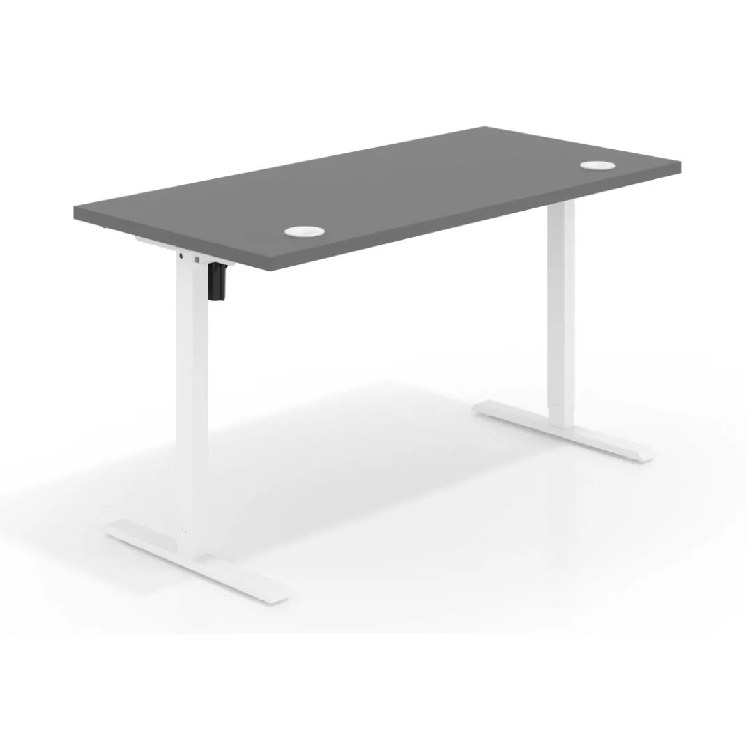 Escritorio Elevable Erghos Basic estructura blanca canto recto