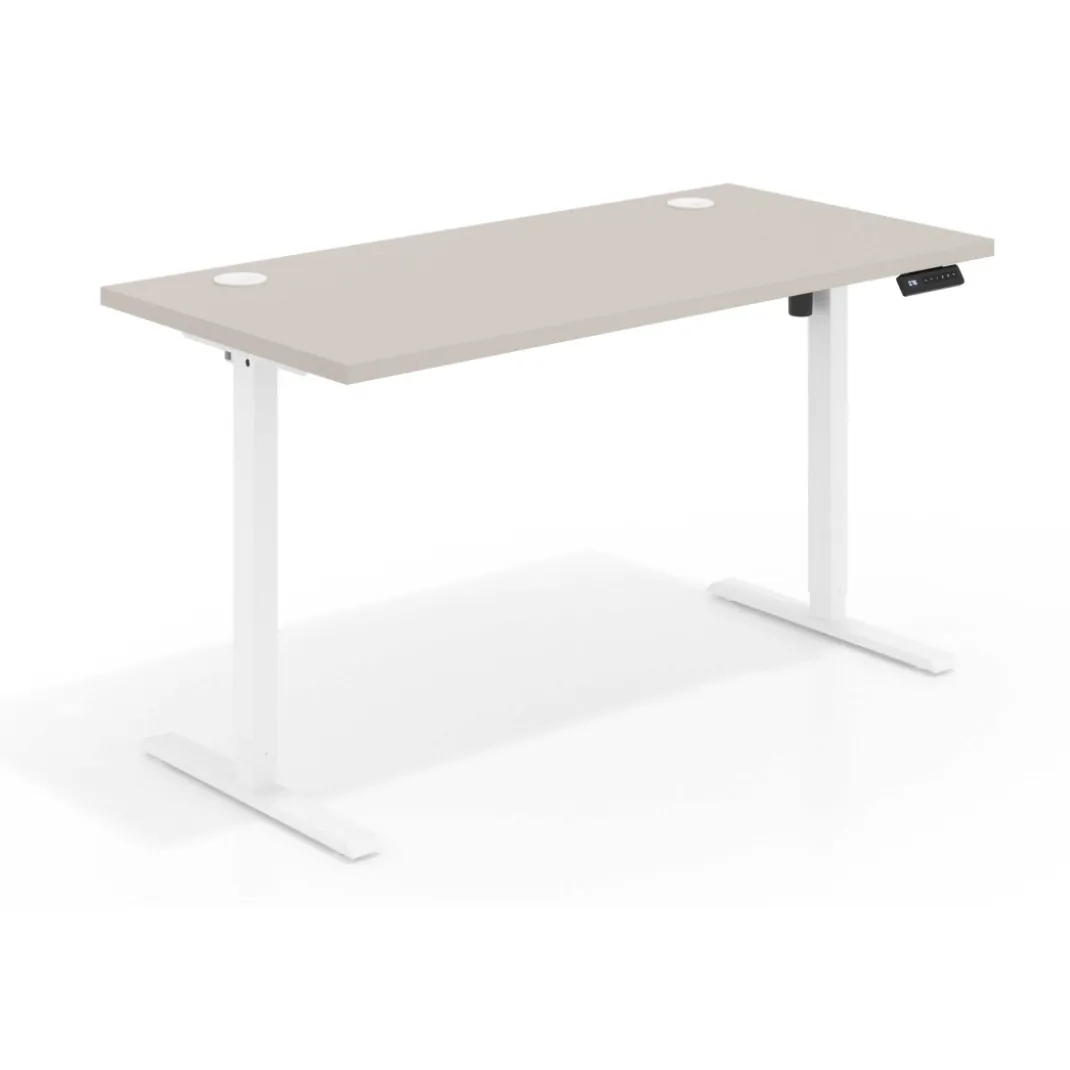 Escritorio Elevable Erghos Basic estructura blanca canto recto