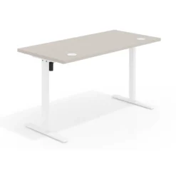 Escritorio Elevable Erghos Basic estructura blanca canto recto
