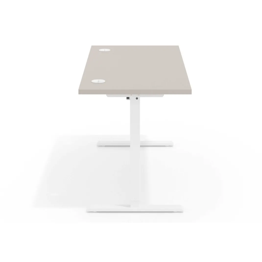 Escritorio Elevable Erghos Basic estructura blanca canto recto