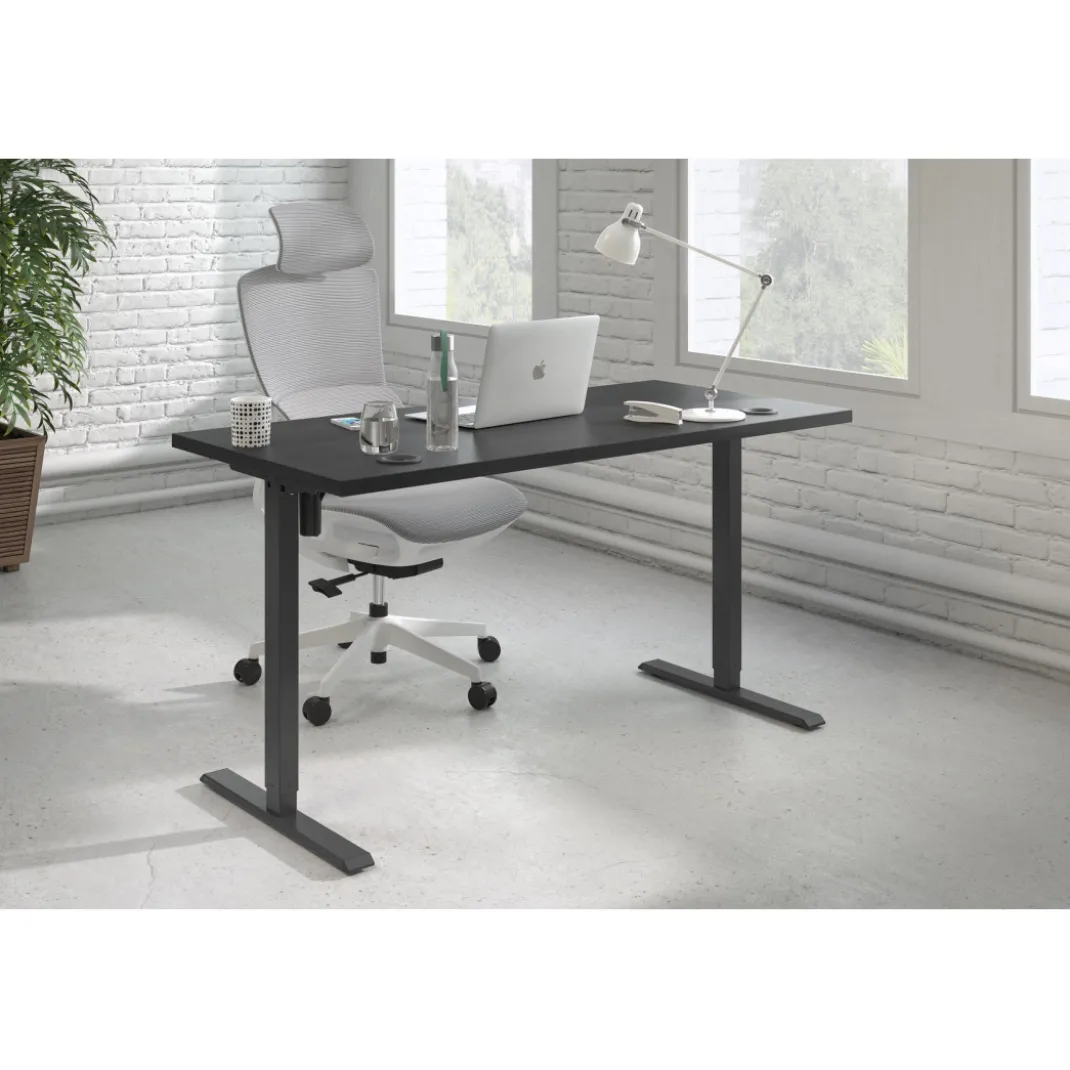 Escritorio Elevable Erghos Basic estructura negro canto recto