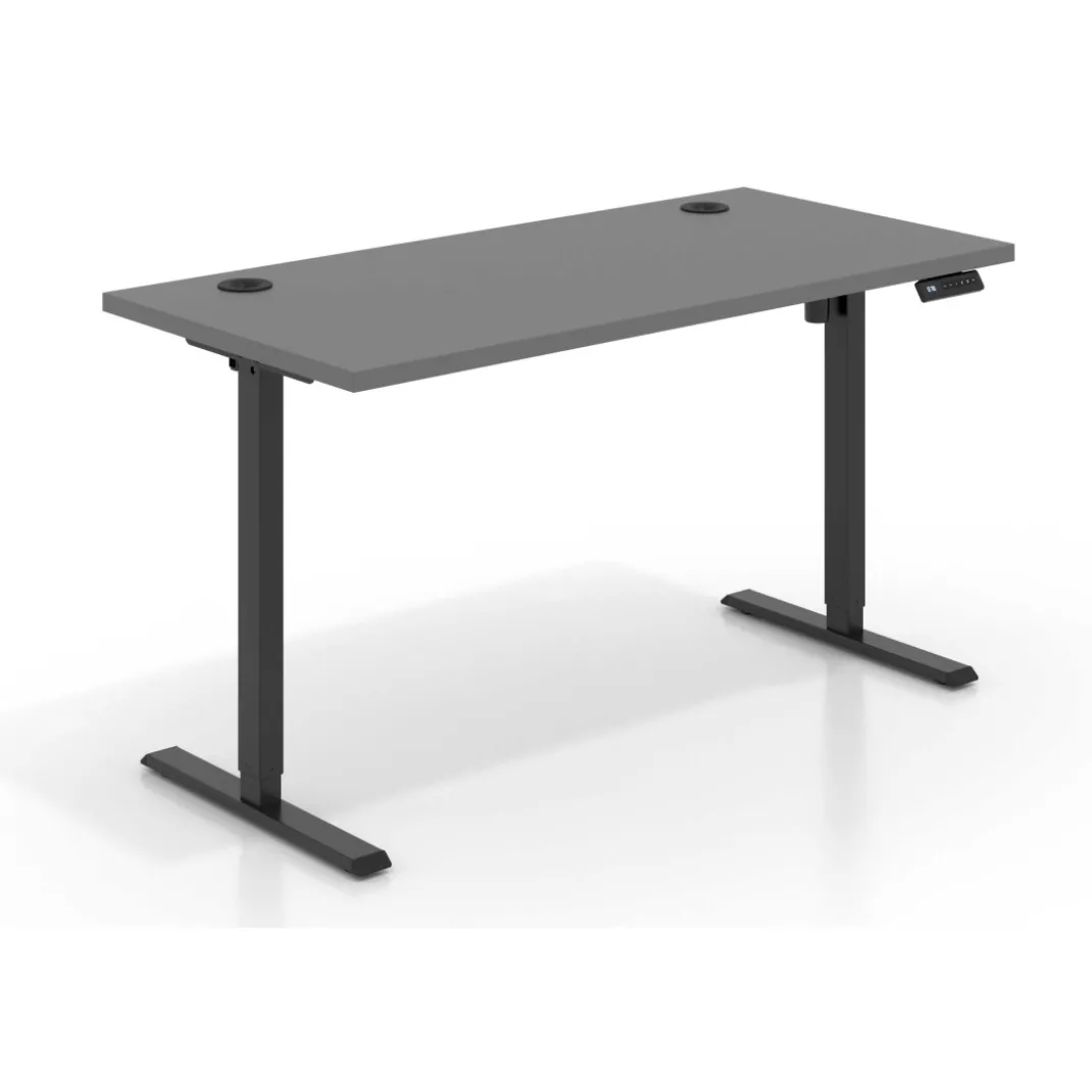 Escritorio Elevable Erghos Basic estructura negro canto recto