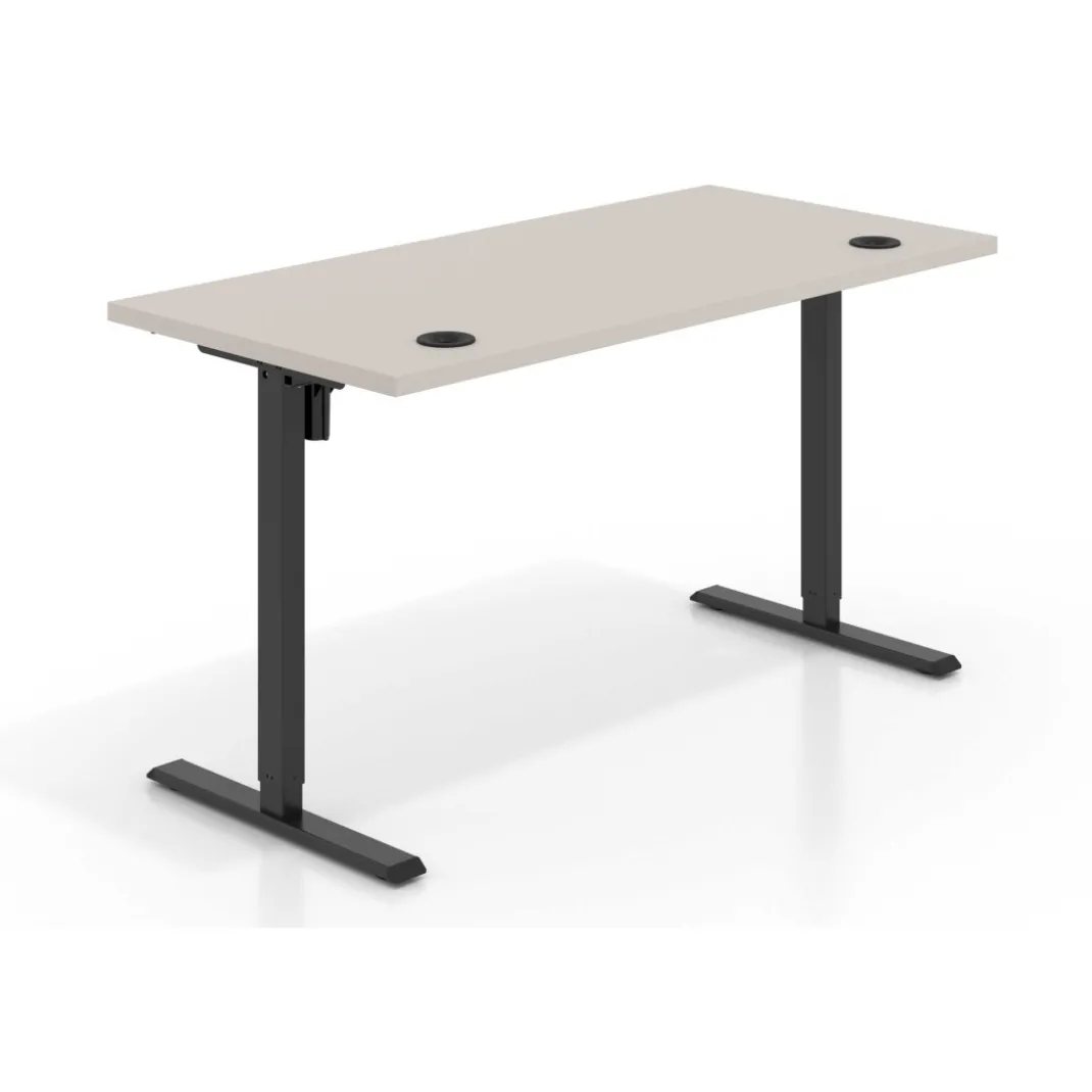 Escritorio Elevable Erghos Basic estructura negro canto recto