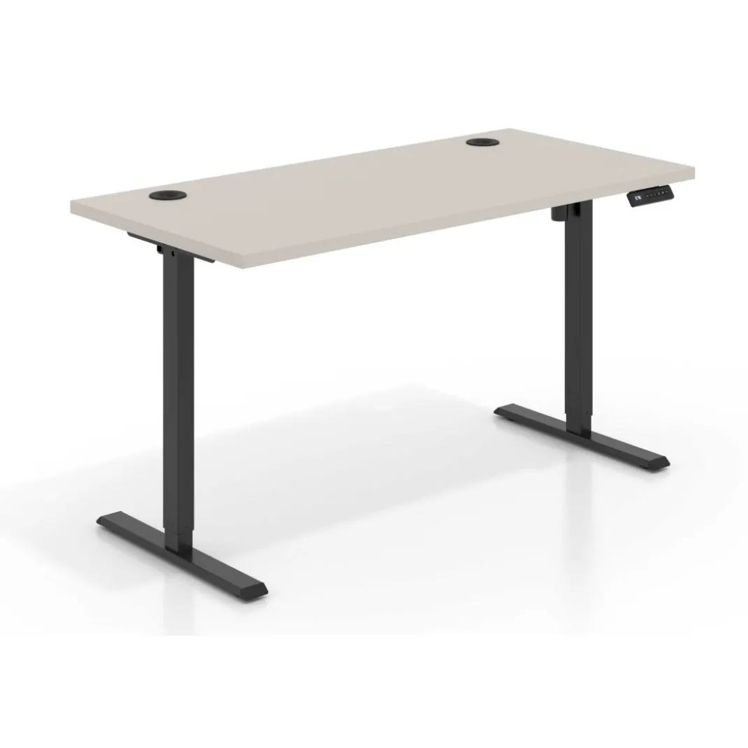 Escritorio Elevable Erghos Basic estructura negro canto recto