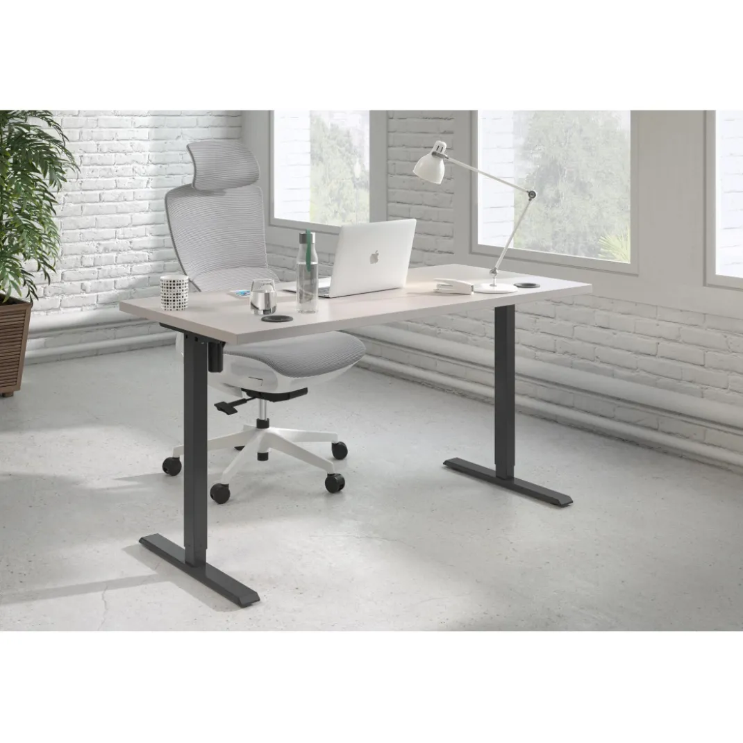 Escritorio Elevable Erghos Basic estructura negro canto recto