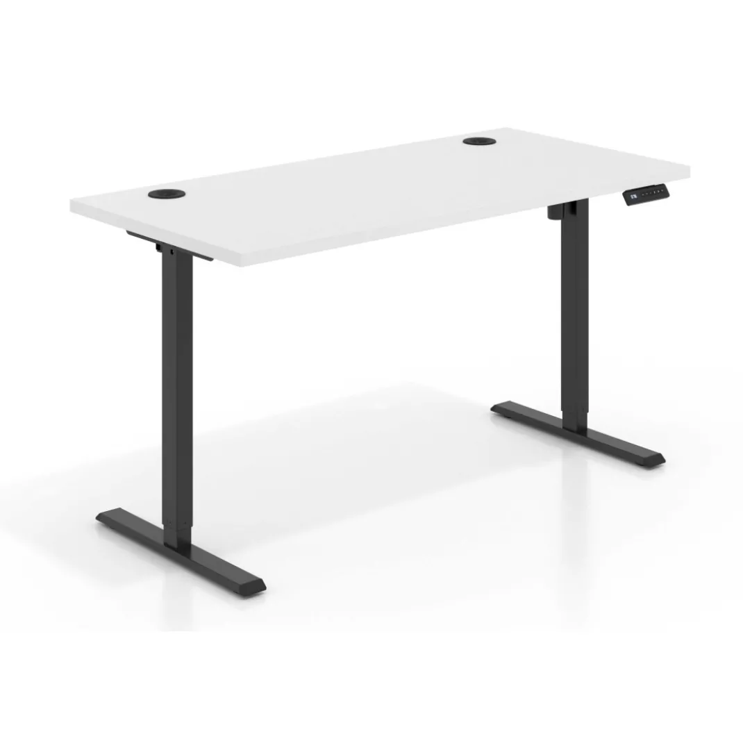 Escritorio Elevable Erghos Basic estructura negro canto recto