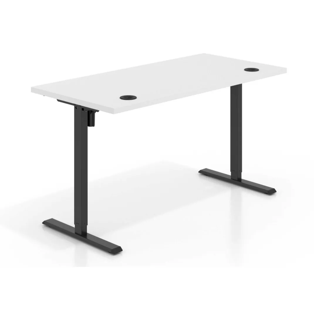 Escritorio Elevable Erghos Basic estructura negro canto recto