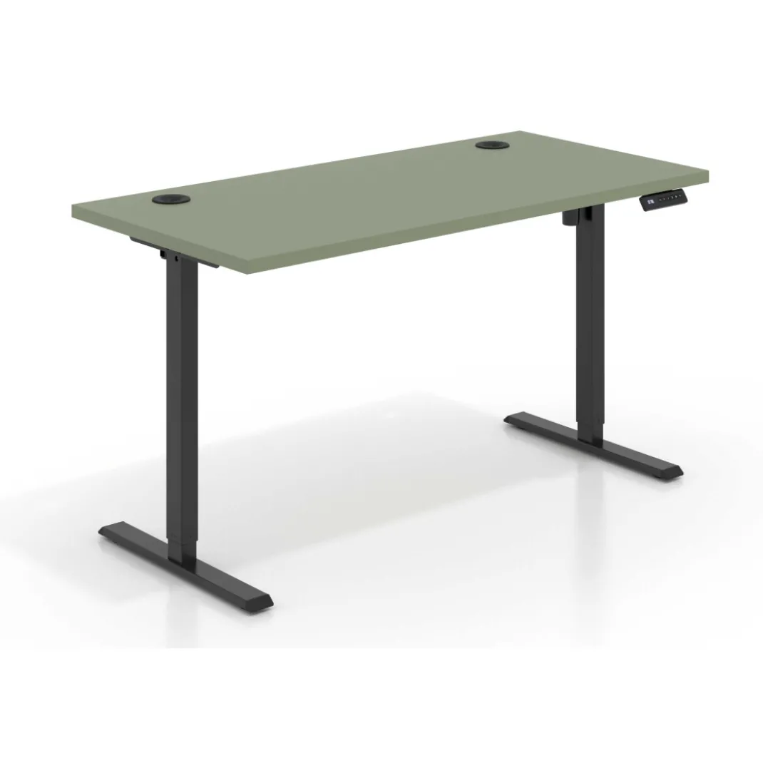 Escritorio Elevable Erghos Basic estructura negro canto recto