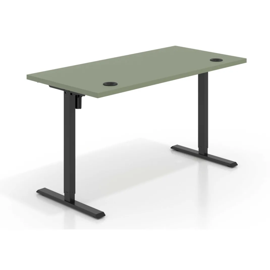 Escritorio Elevable Erghos Basic estructura negro canto recto