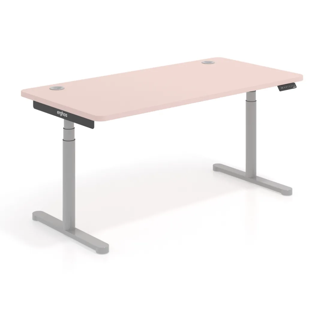 Escritorio Elevable Erghos Core estructura aluminio canto curvo