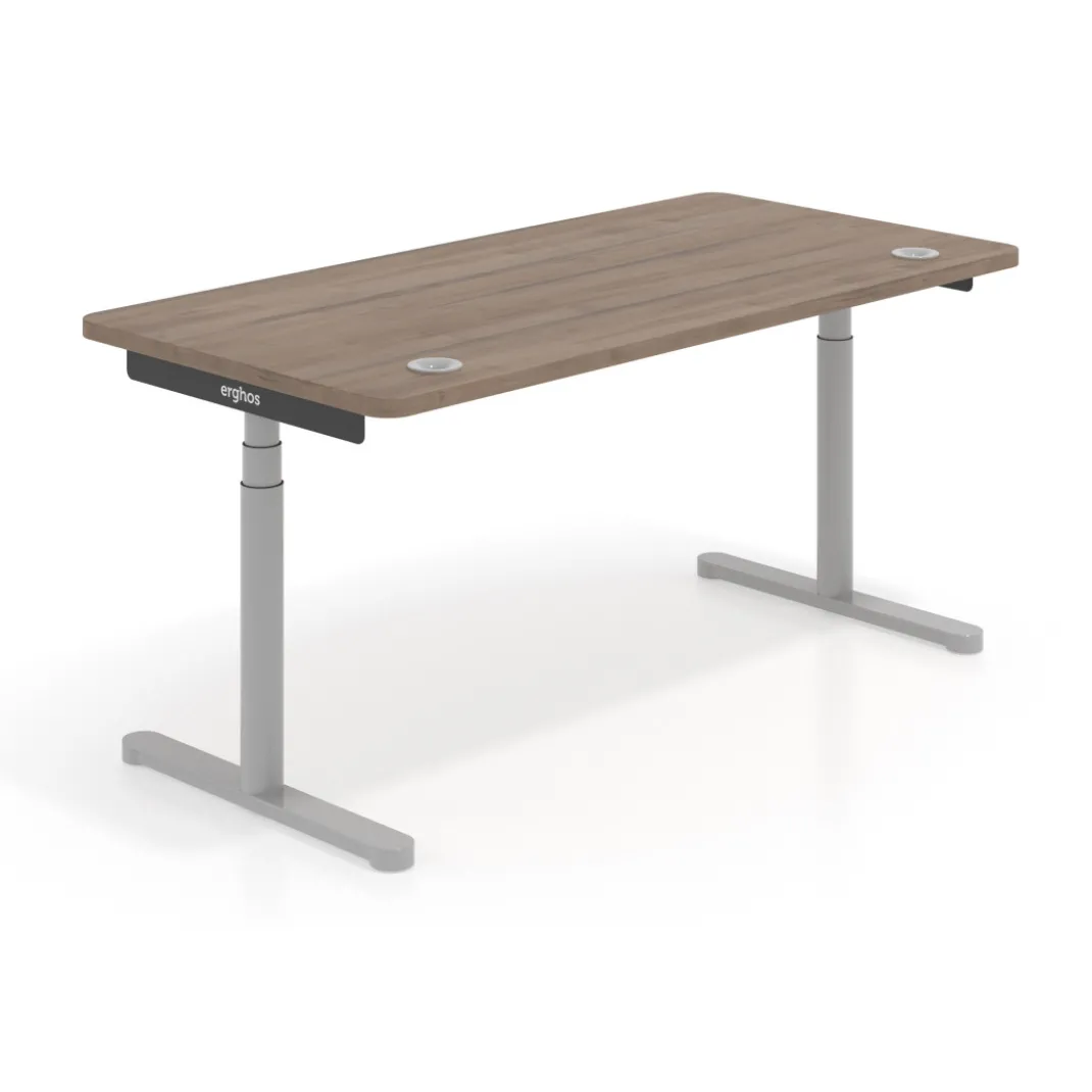 Escritorio Elevable Erghos Core estructura aluminio canto curvo