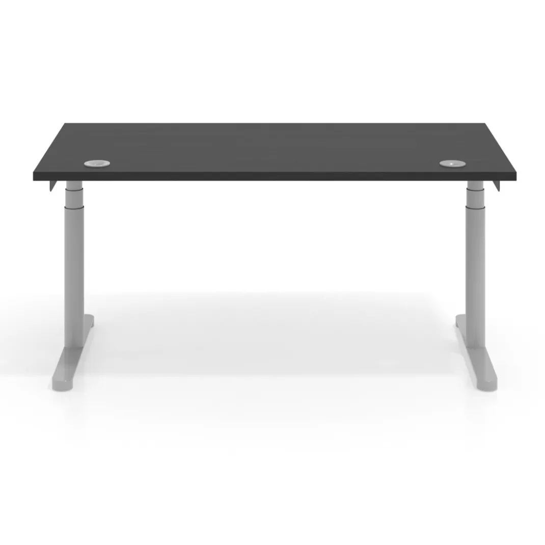 Escritorio Elevable Erghos Core estructura aluminio canto curvo