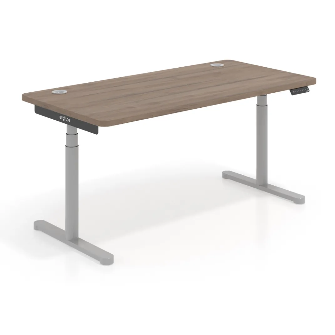 Escritorio Elevable Erghos Core estructura aluminio canto curvo