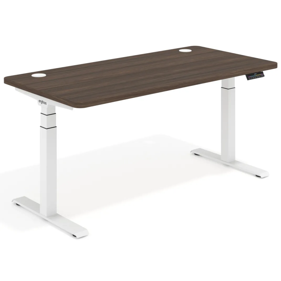 Escritorio Elevable Erghos Motion Pro estructura blanca 4 cantos curvos