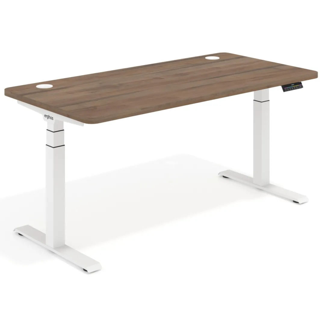 Escritorio Elevable Erghos Motion Pro estructura blanca 4 cantos curvos