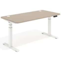 Escritorio Elevable Erghos Motion Pro estructura blanca 2 cantos curvos