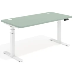 Escritorio Elevable Erghos Motion Pro estructura blanca 2 cantos curvos